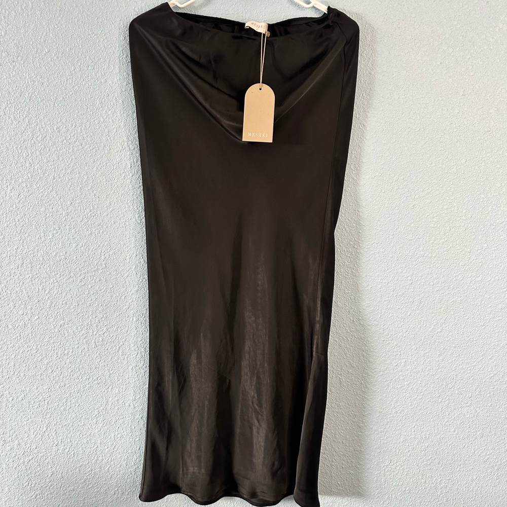 Meshki Satin Maxi Skirt, NEW